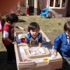Looking for treasures in the water table!