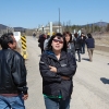 Members on the spillway