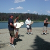 Songs and Drumming. In photo: Warner, Mel, Peter and Greg.