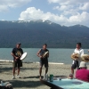 Traditional drumming and singing at Wedzin_bin. In photo: Warner Naziel, Mel Bazil, Peter George, and Greg George.